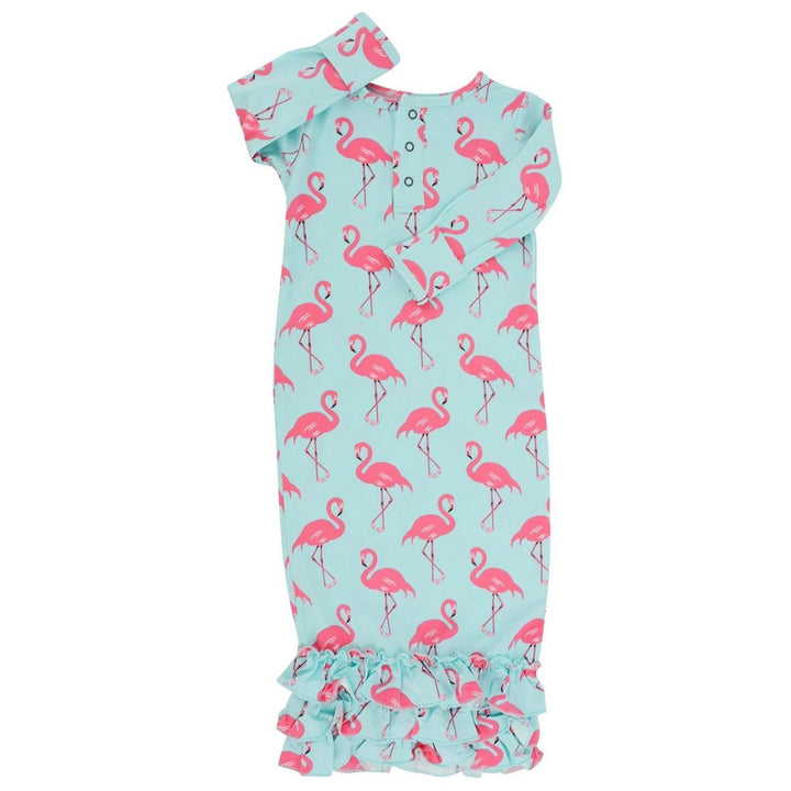 Ruffle Gown - Flamingo Aqua
