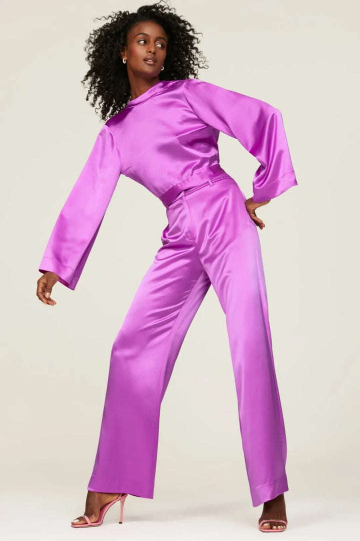 Silky Open Back Top - Pink