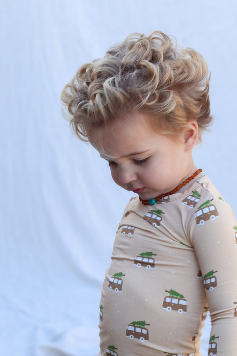 Two Piece Bamboo Pajamas - Christmas Van