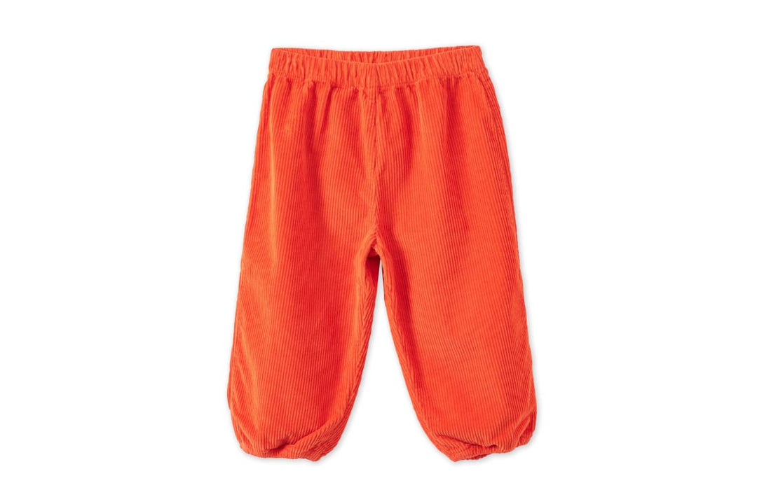 Organic Cotton Corduroy Trousers - Dark Coral
