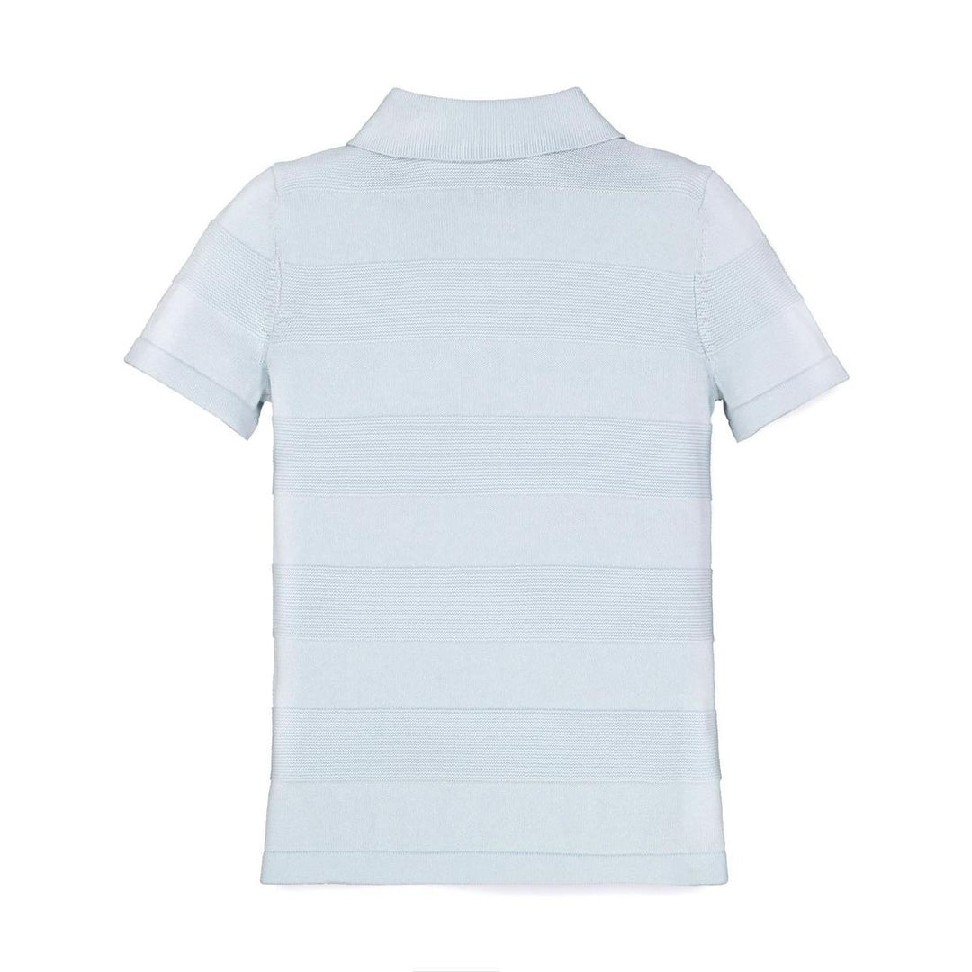Short Sleeve Sweater Polo - Pale Blue