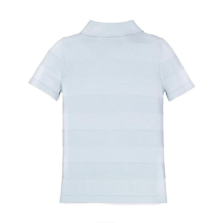 Short Sleeve Sweater Polo - Pale Blue