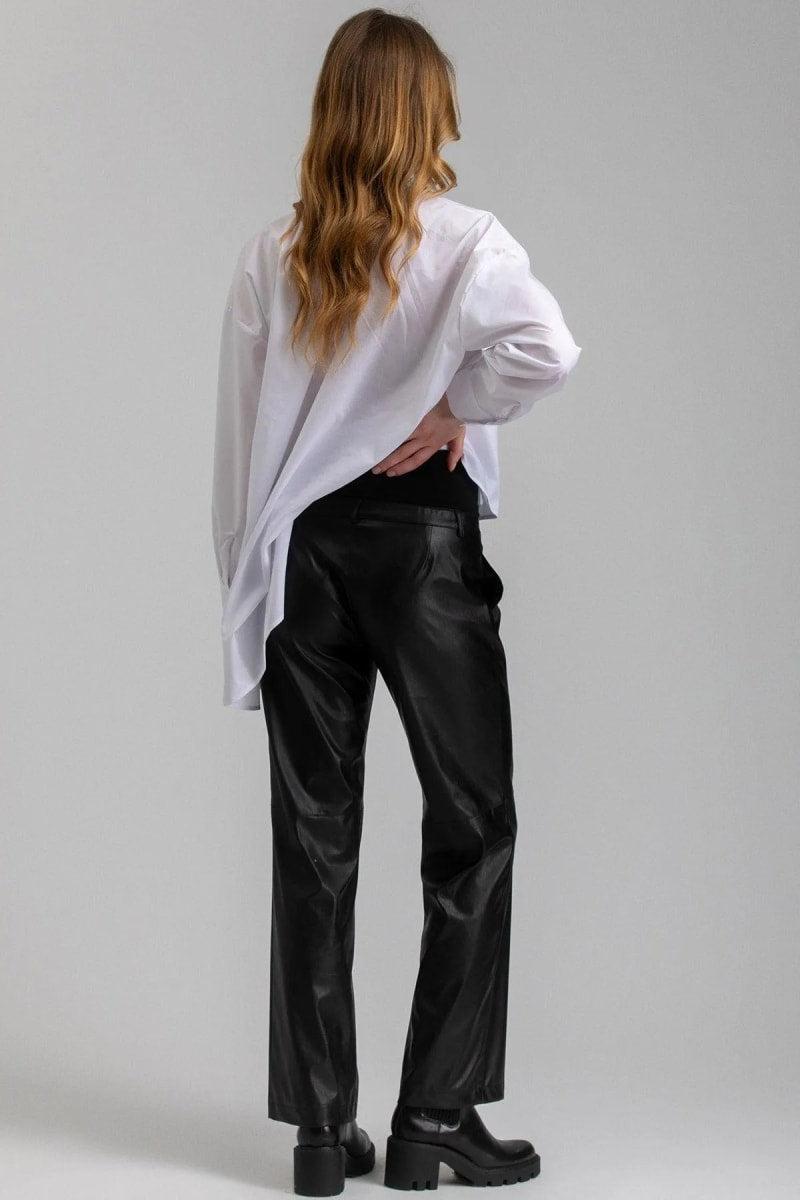 ROMEO Maternity Pants In Vegan Leather - Black