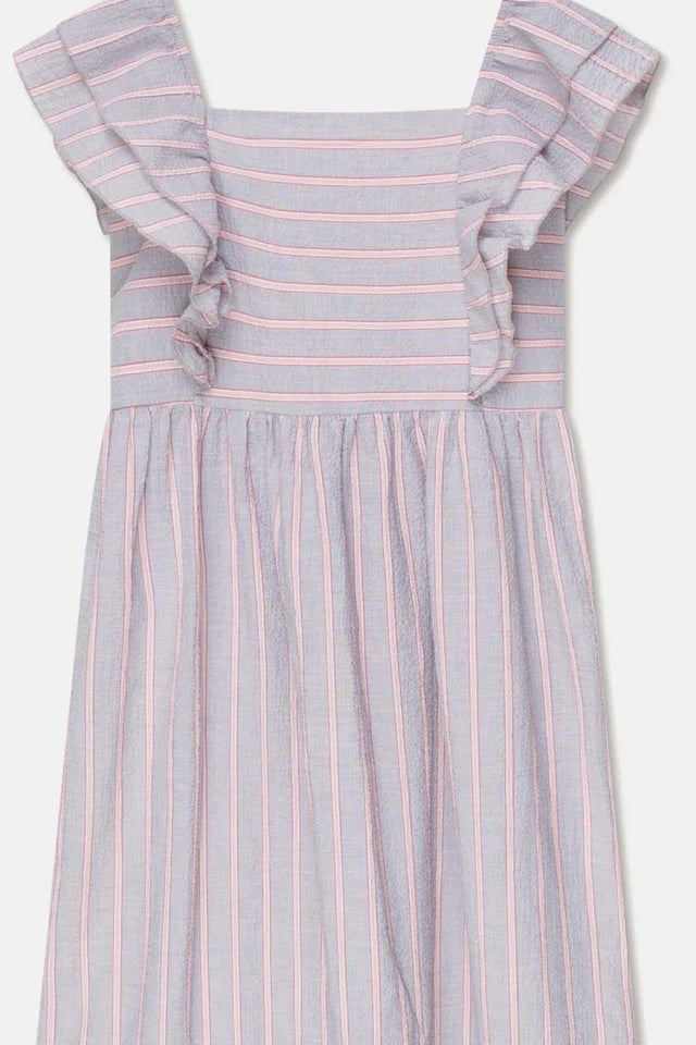 Seersucker stripe woman dress - Unique