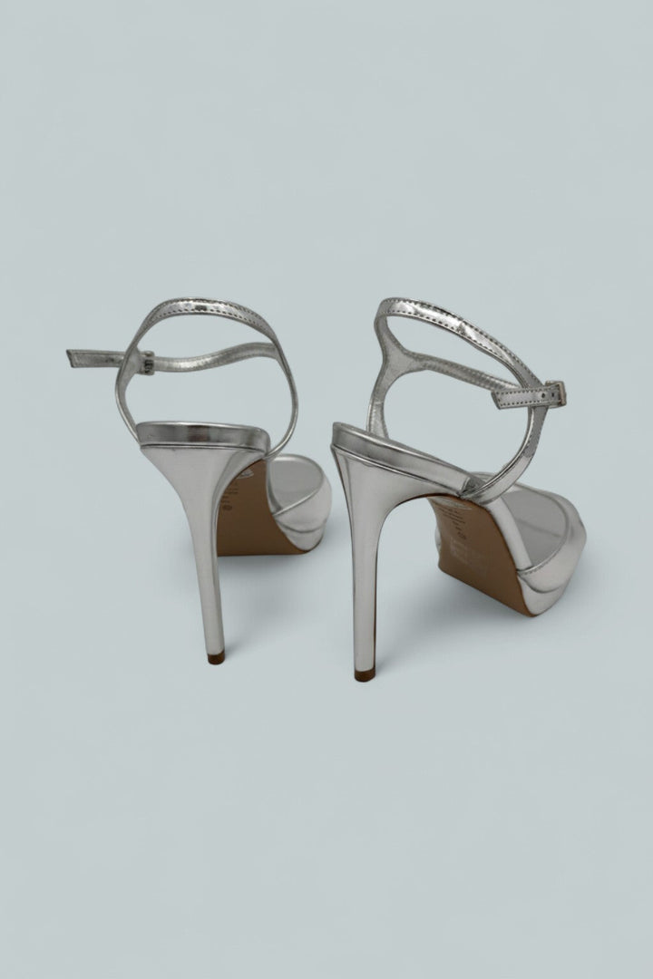 Scarlett Platform Leather Sandals - Silver
