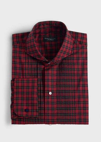 Pleated Front Formal Shirt - Red