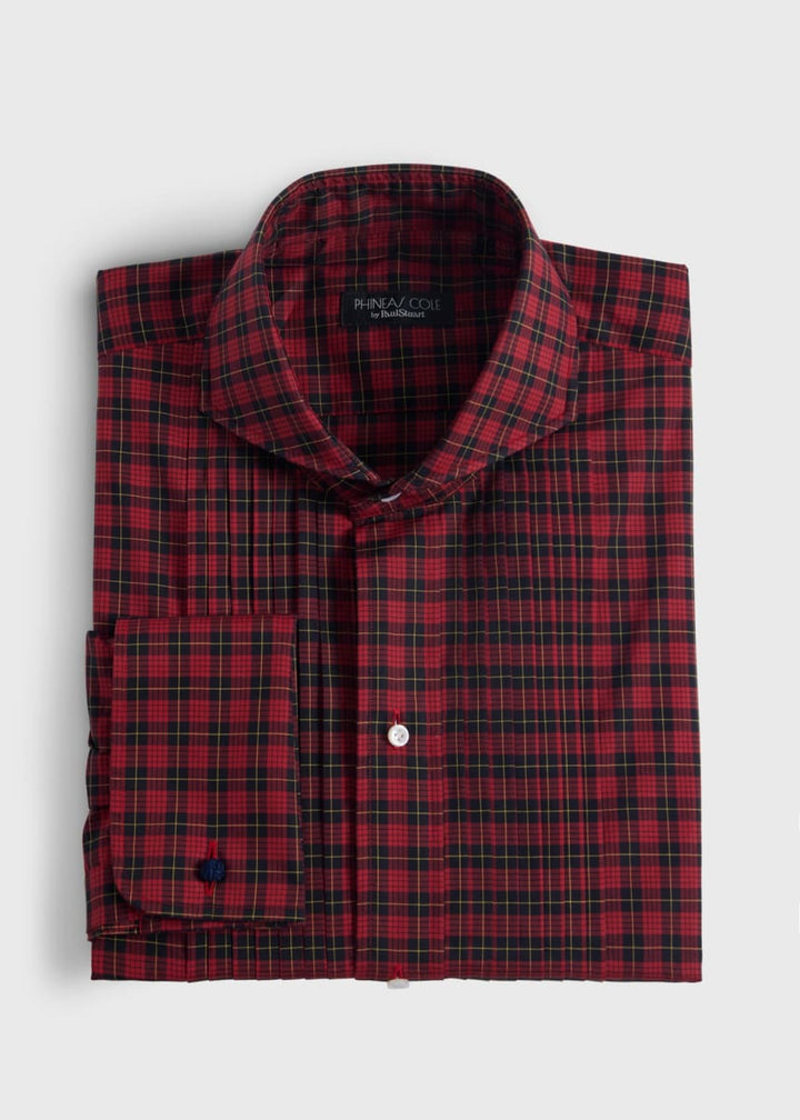 Pleated Front Formal Shirt - Red