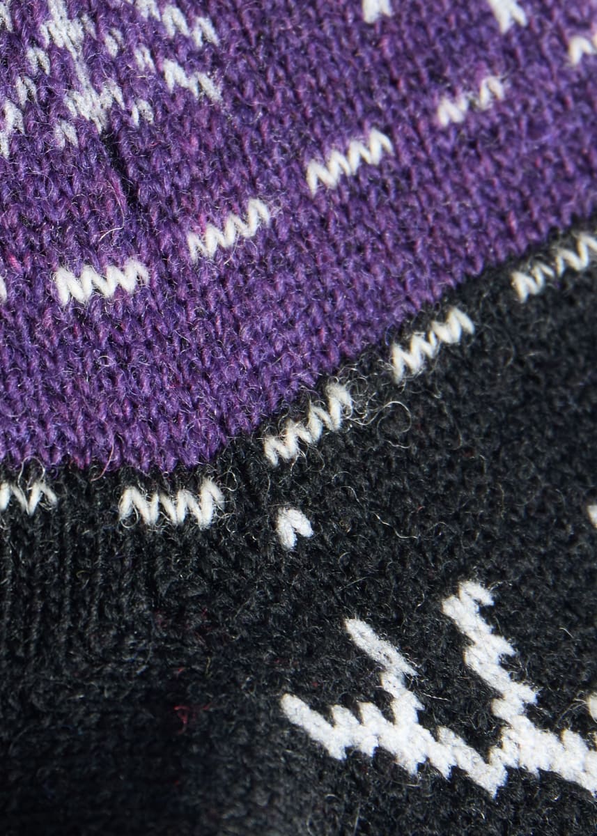 Crew Wool Blend Reindeer Sock - Black/Blue