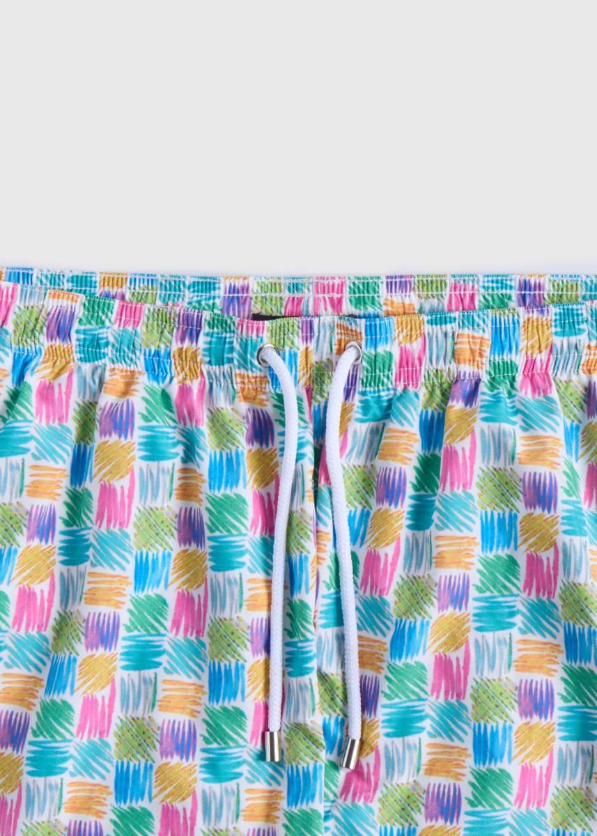 Abstract Squares Swim Trunk - Multi