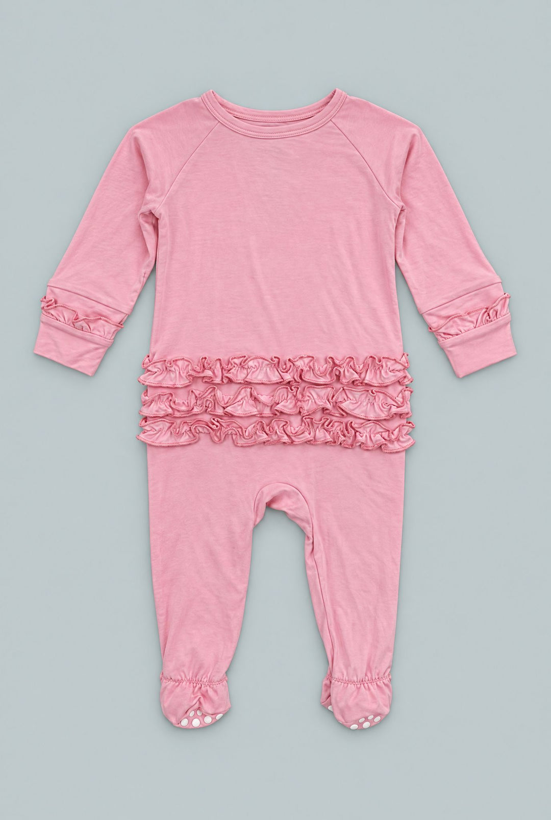 Ruffle Footie - Candy Pink