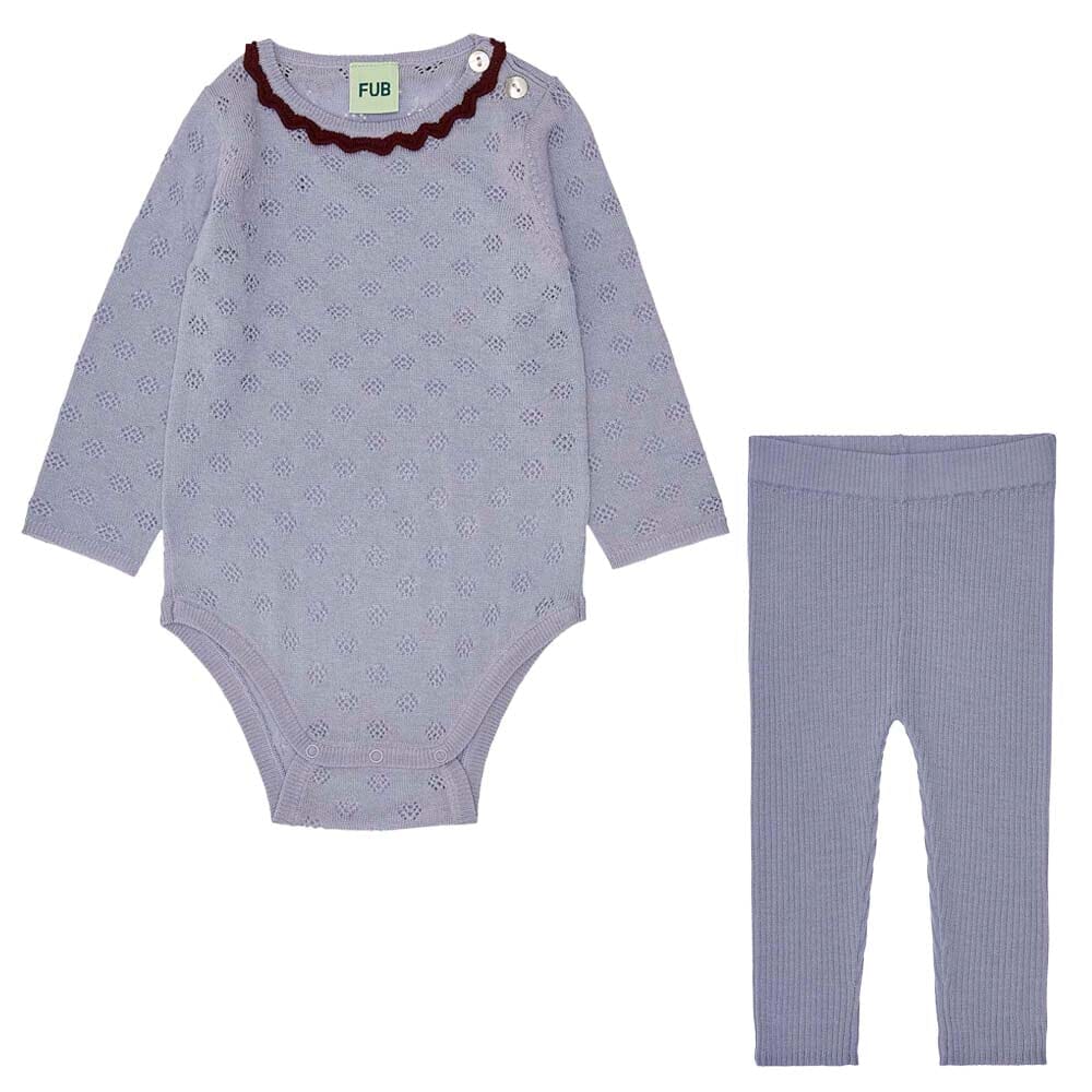 Baby Pointelle Body & Slimfit Leggings - Lavender