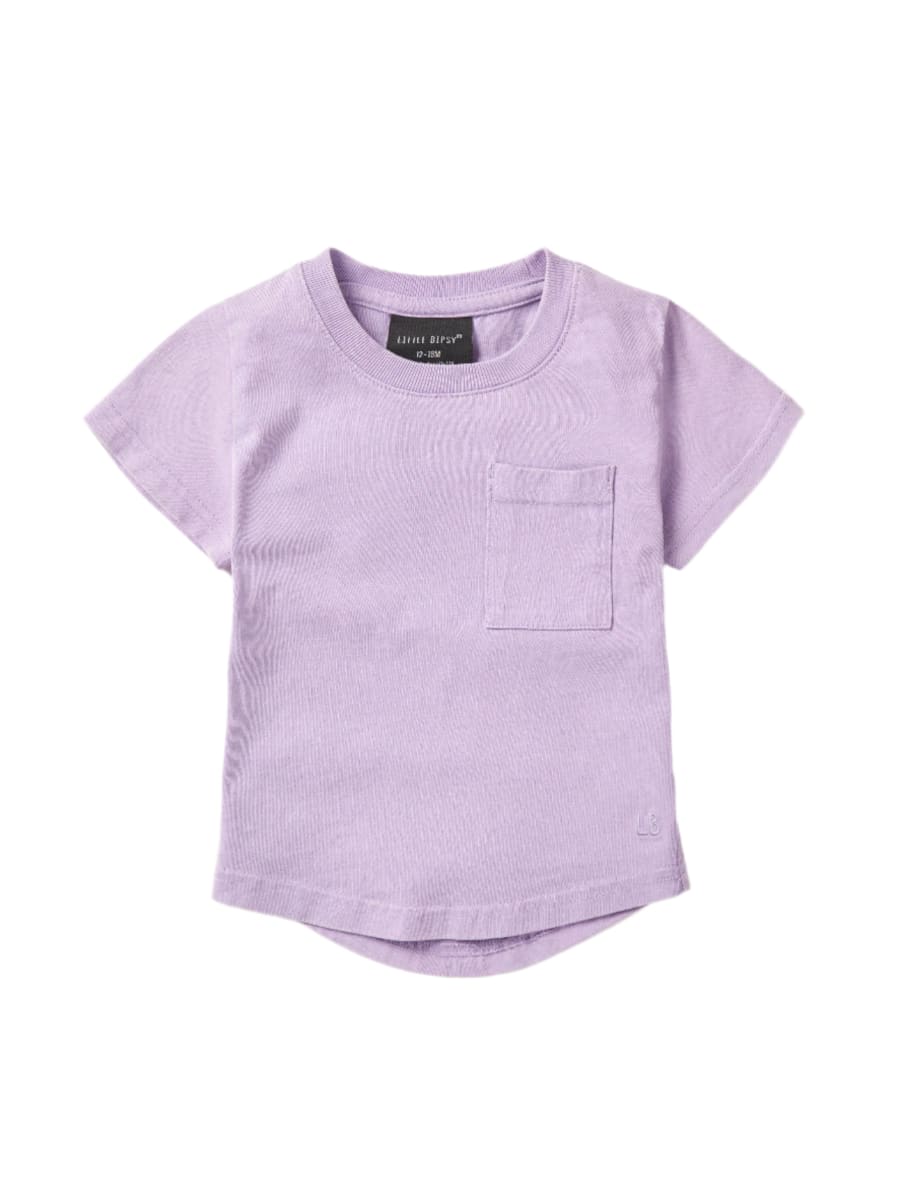 Acid Wash Pocket Tee - Purple