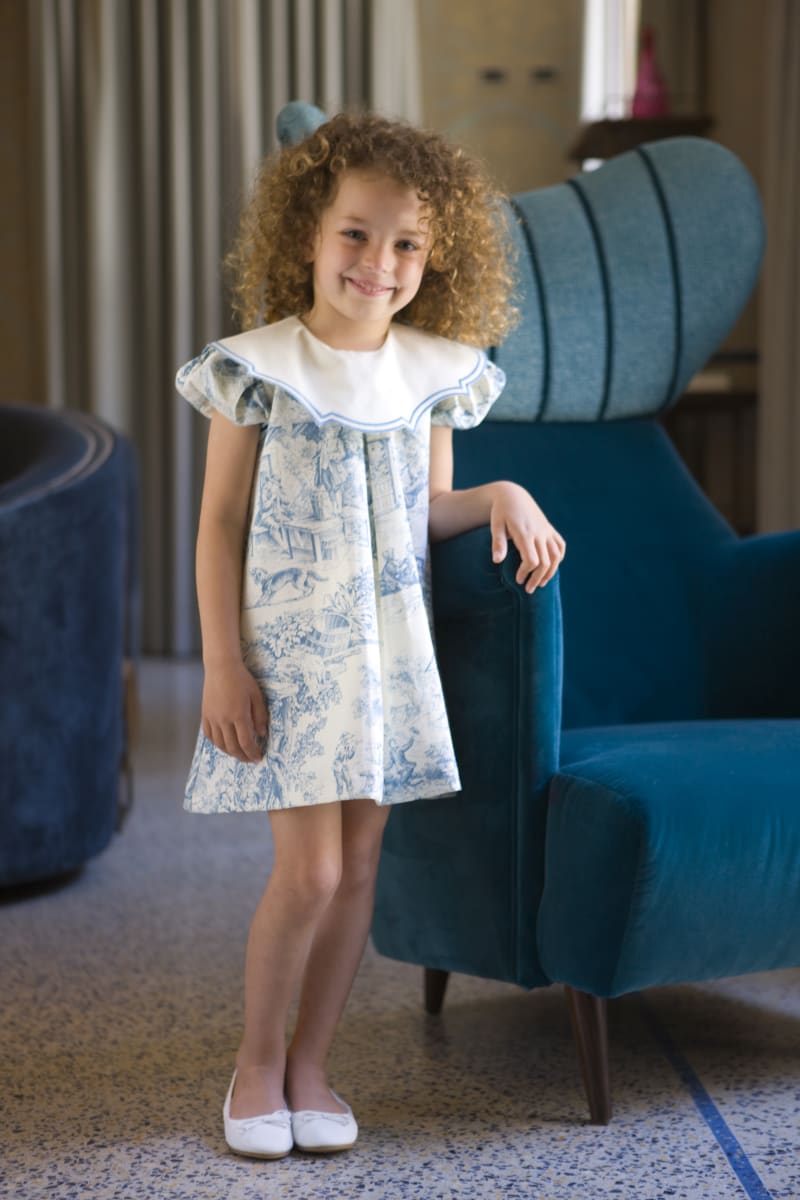 Federica - Light Blue Toile De Youy