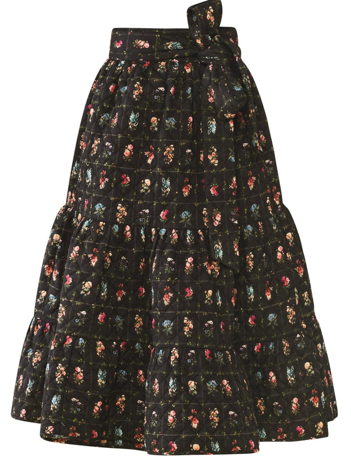 Celine Skirt - Quilted Florence Black Floral