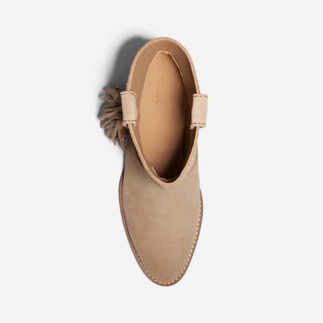 Amaya Fringe Bootie - Linen Suede