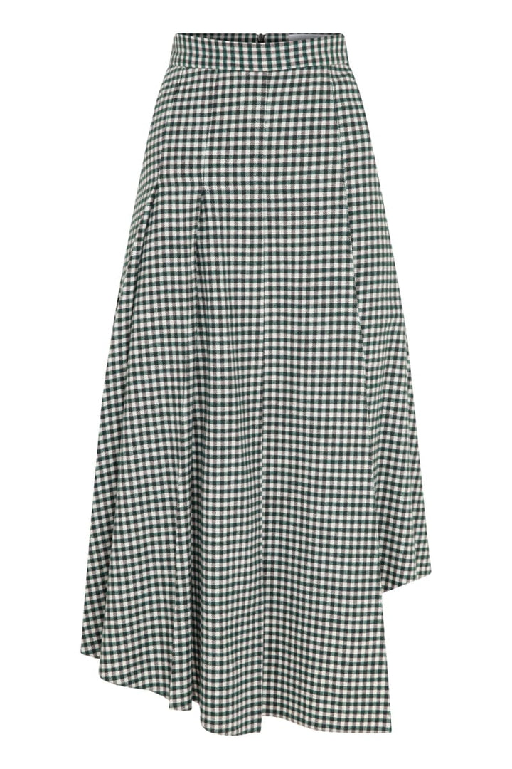 Eliza Plaid Assymetric Skirt - Green