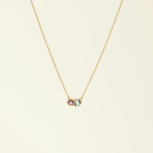 Luma Gemstone Necklace - Amethyst + Blue Topaz
