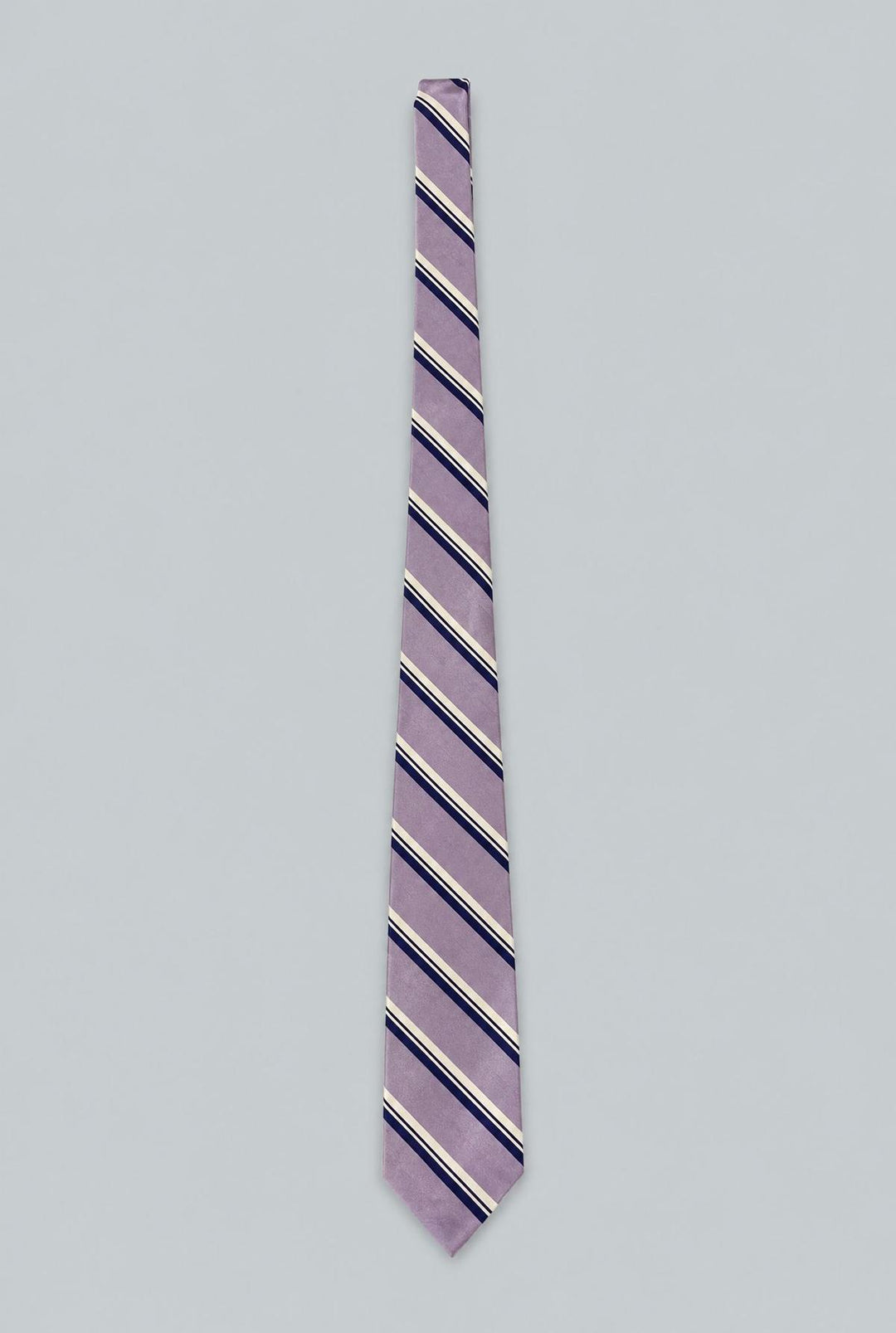 Woven Silk and Cotton Stripe - Purple