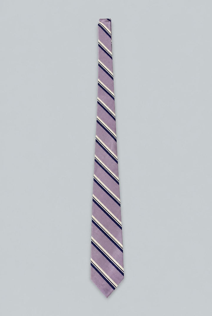 Woven Silk and Cotton Stripe - Purple
