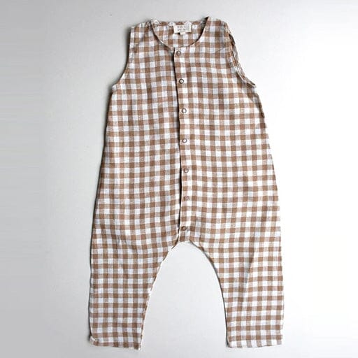 The Gingham Playsuit - Bronze Gingham One Pieces The Simple Folk 