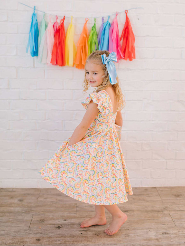 Olivia Dress - Primary Rainbow