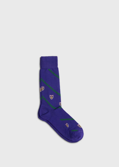 Cotton Crest Motif Sock - Violet