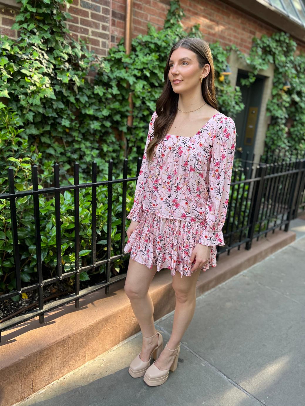 Peirson Top - Pink Florals