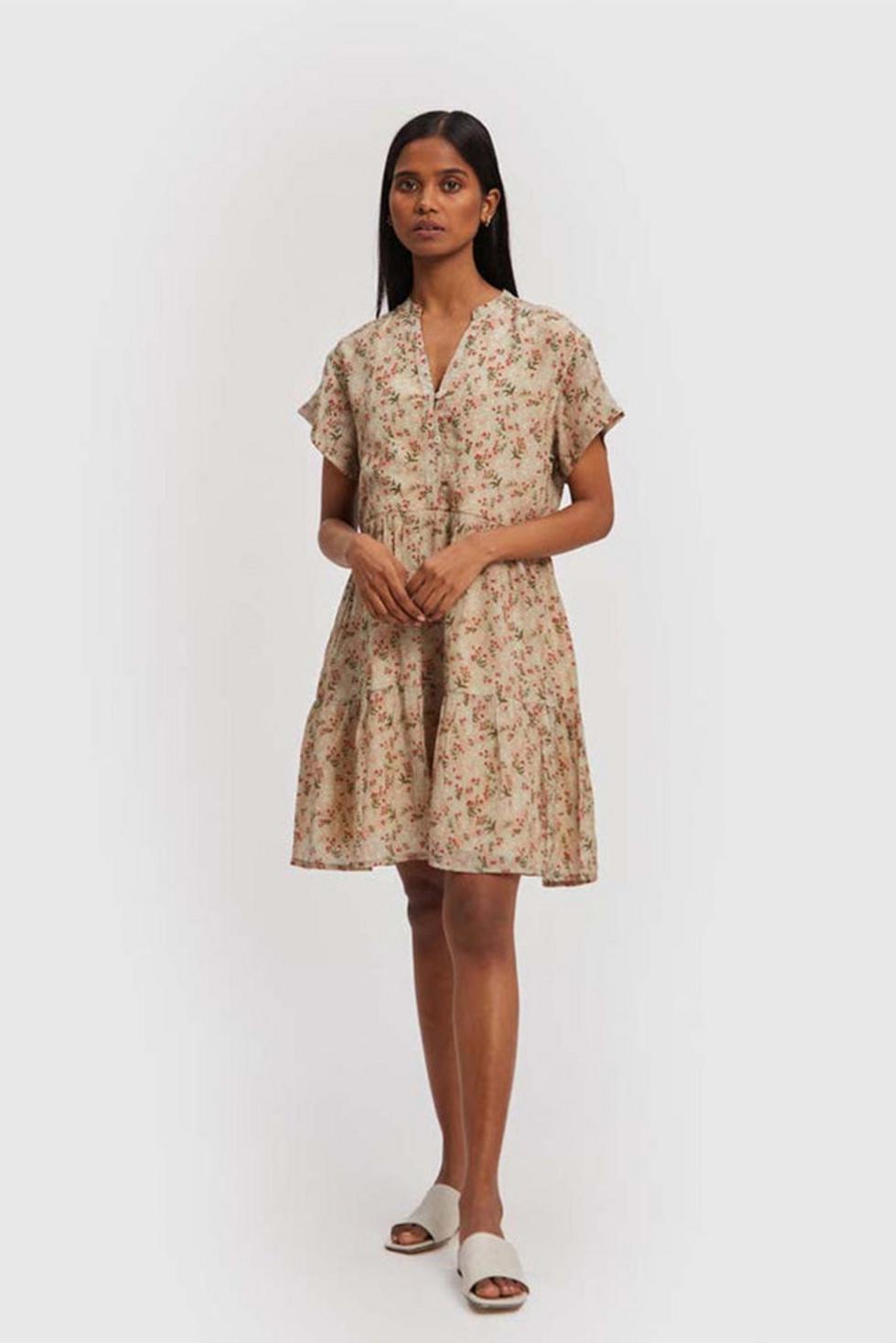 V-neck Tiered Dress - Peony Parade