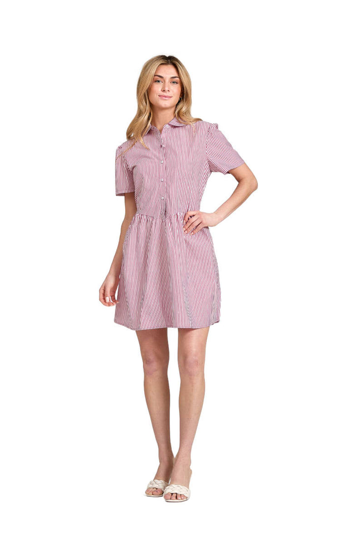 Autumn Dress - Red Stripe
