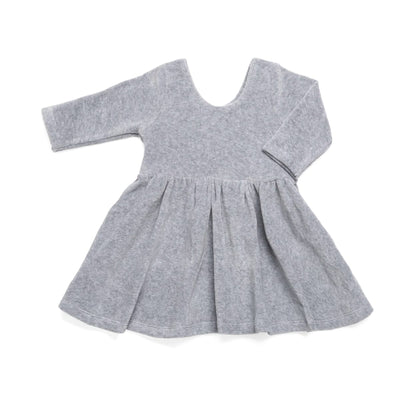 Long Sleeve Let’s Dance Dress - Heather Grey Velour