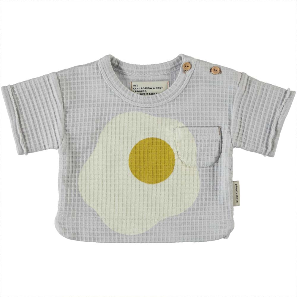 Baby Honeycomb T-Shirt - Light Grey w/ Egg Print