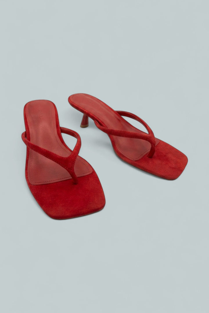 Women's Ebony Thong Sandals - Red Suede
