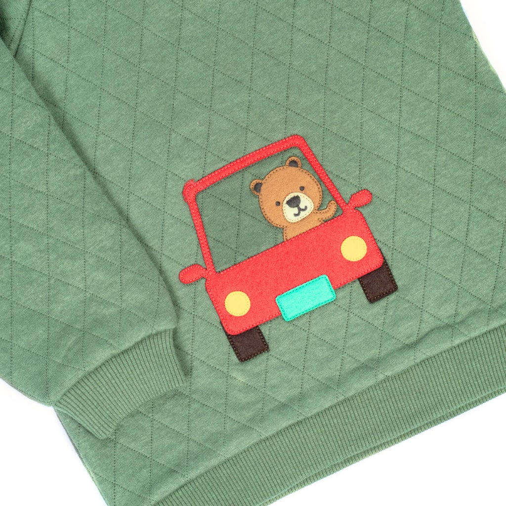 On a Trip Quilted Sweatshirt -Pine - Tropic Green