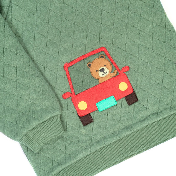 On a Trip Quilted Sweatshirt -Pine - Tropic Green