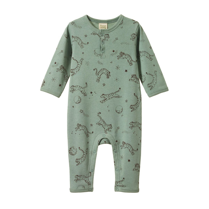 Henley Pyjama Suit - Dream Tigers Lagoon Print Sleepwear Nature Baby 