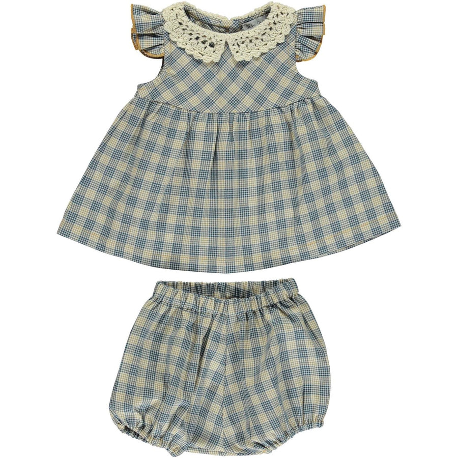 Eleanor Set - Honey/Blue Check Sets Bebe Organic