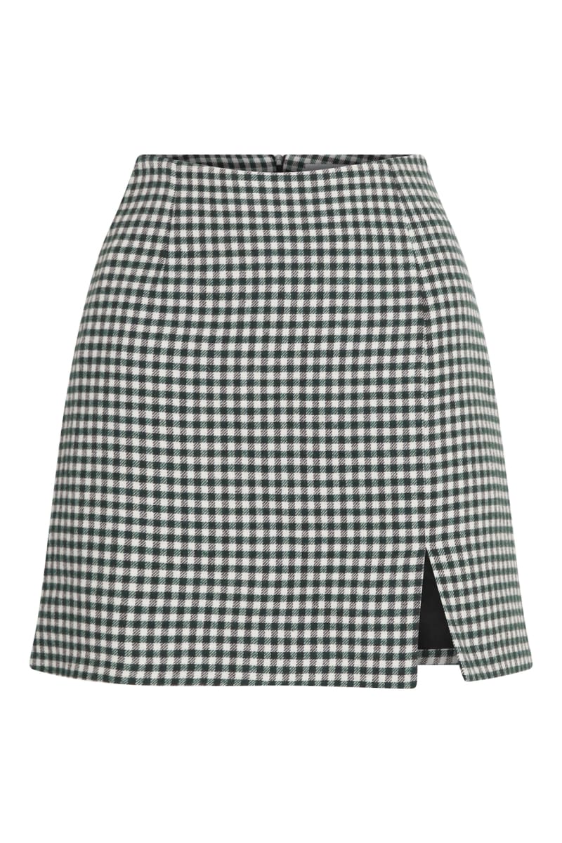 Vance Checked a Line Mini Skirt - Green