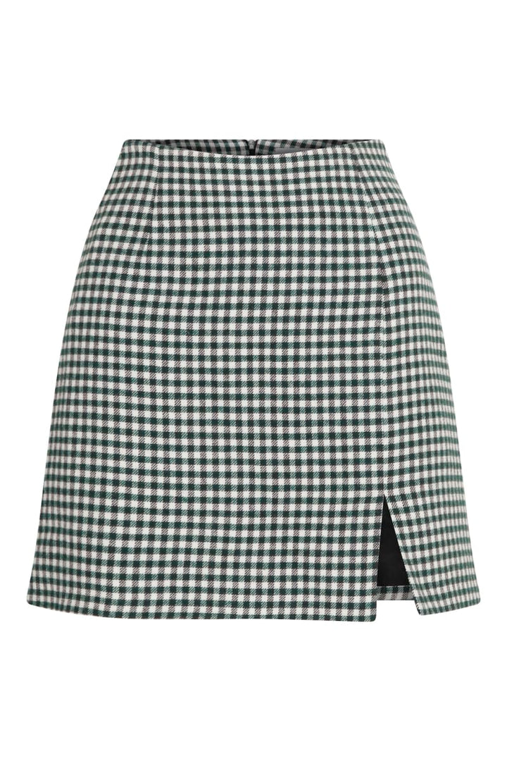 Vance Checked a Line Mini Skirt - Green