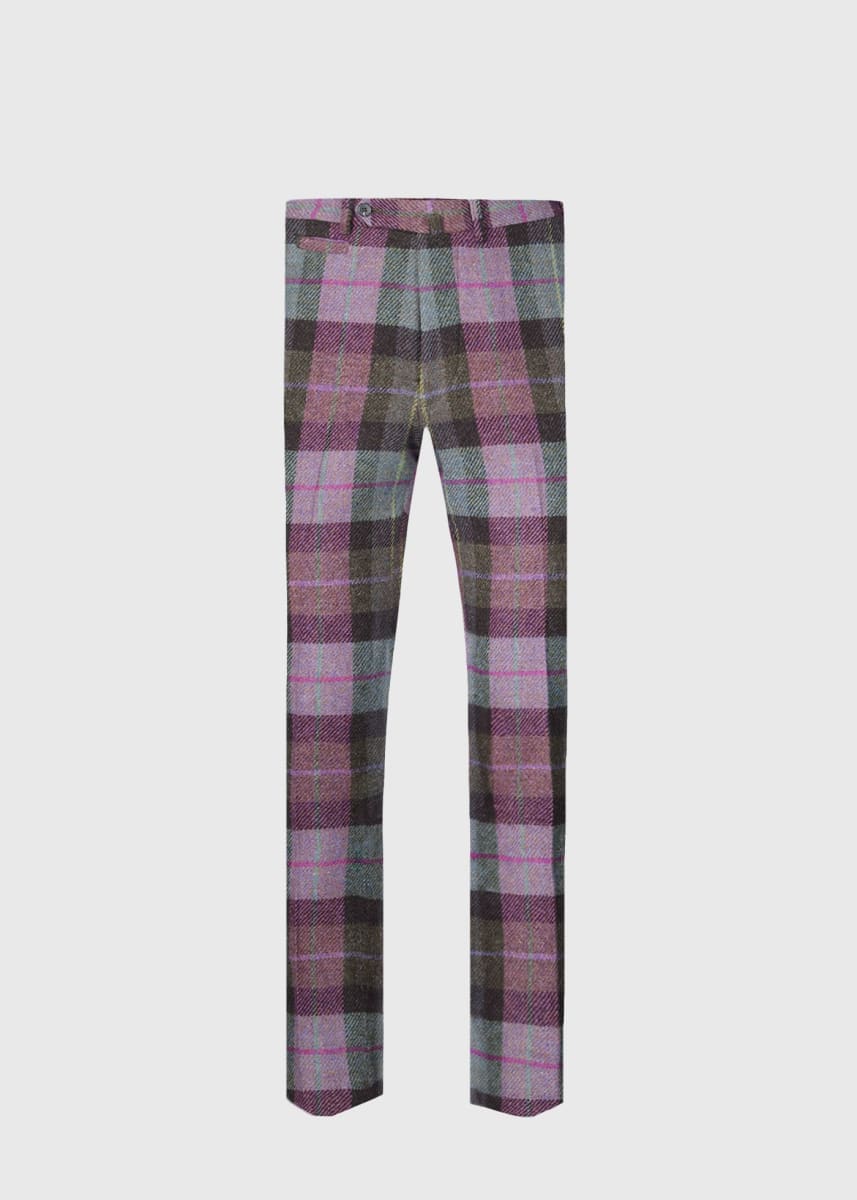 Shetland Wool Plaid Trouser - Pink/Multi