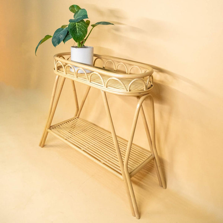 Sage Wicker Plant Stand