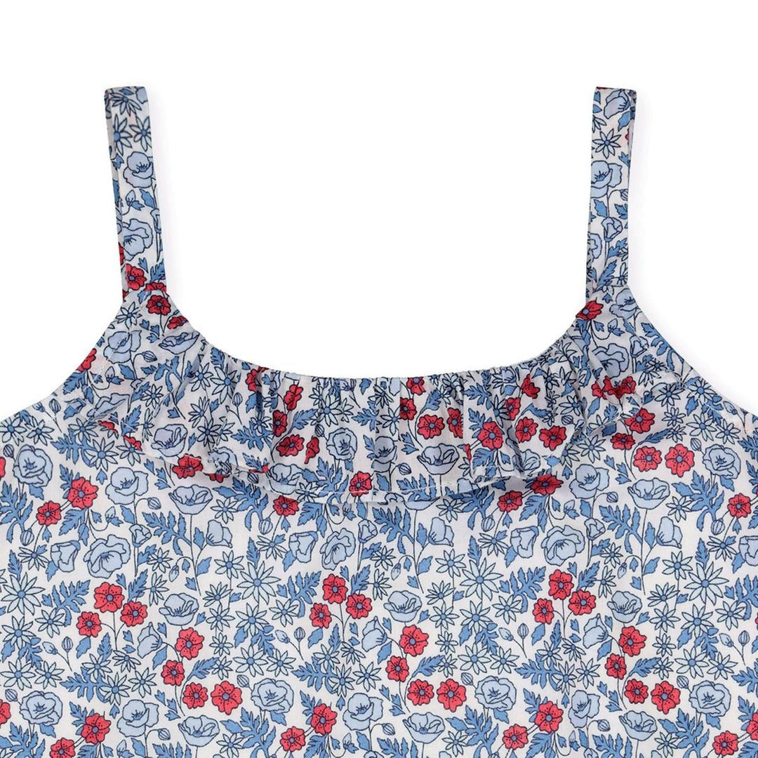 Baby Swing Tank Top - Red and Blue Ditsy Floral