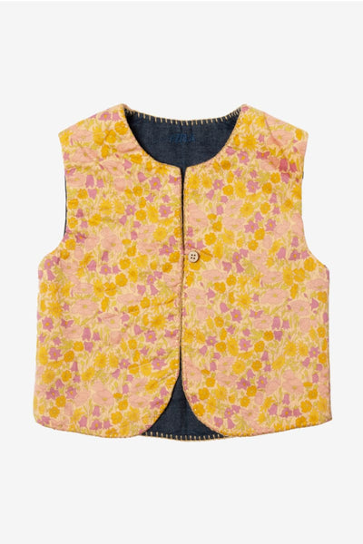Baby Cream Liberty Vest - Sun yellow