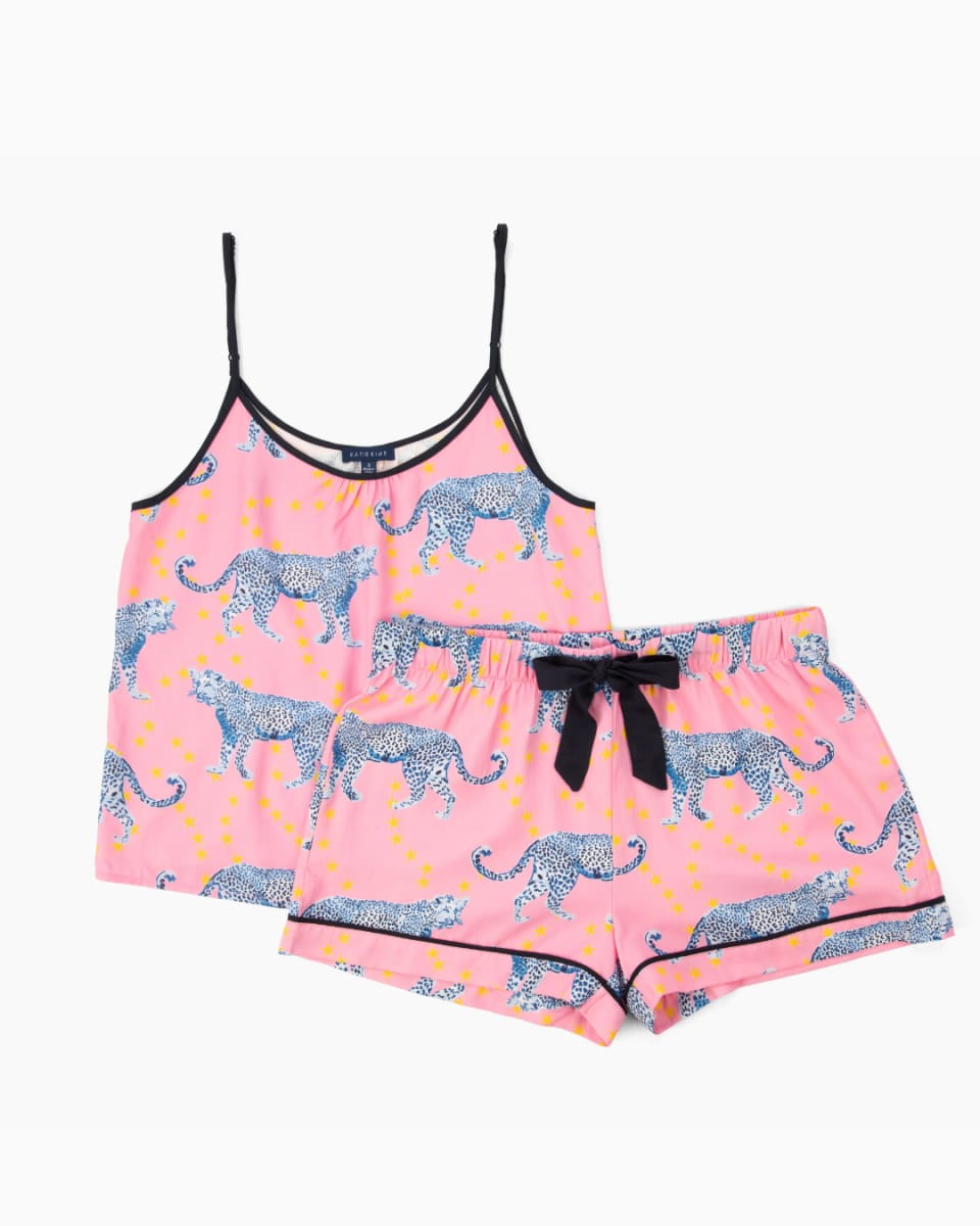Cosmic Cheetah Cami Shorts Set - Pink
