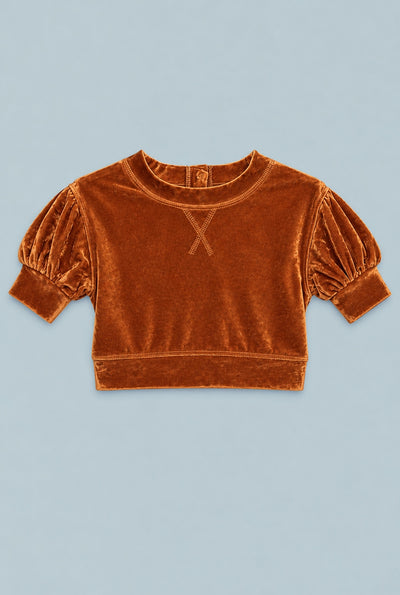 Kids Velour Sweatshirt - Burnt Orange