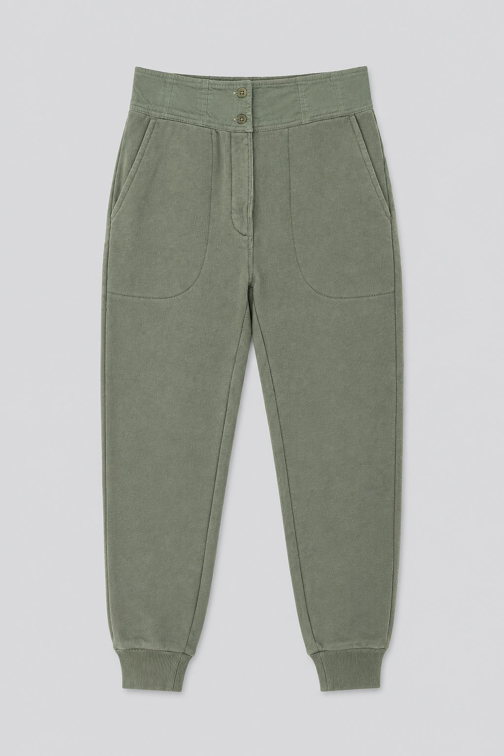 Bridget Button Waist Sweatpants - Olive