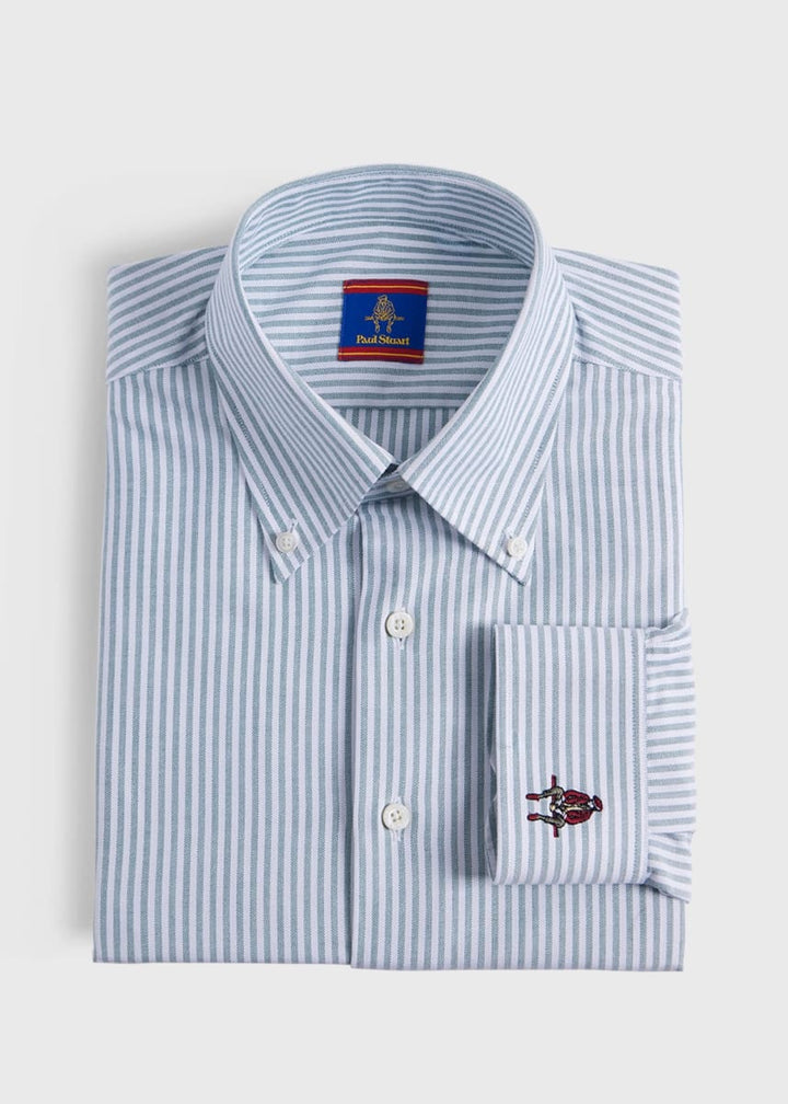 Stripe Oxford Logo Sport Shirt - Green