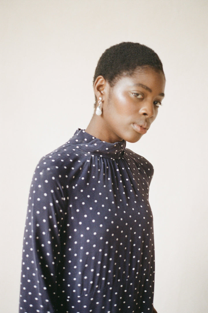 Jordan Dress - Dotted Navy