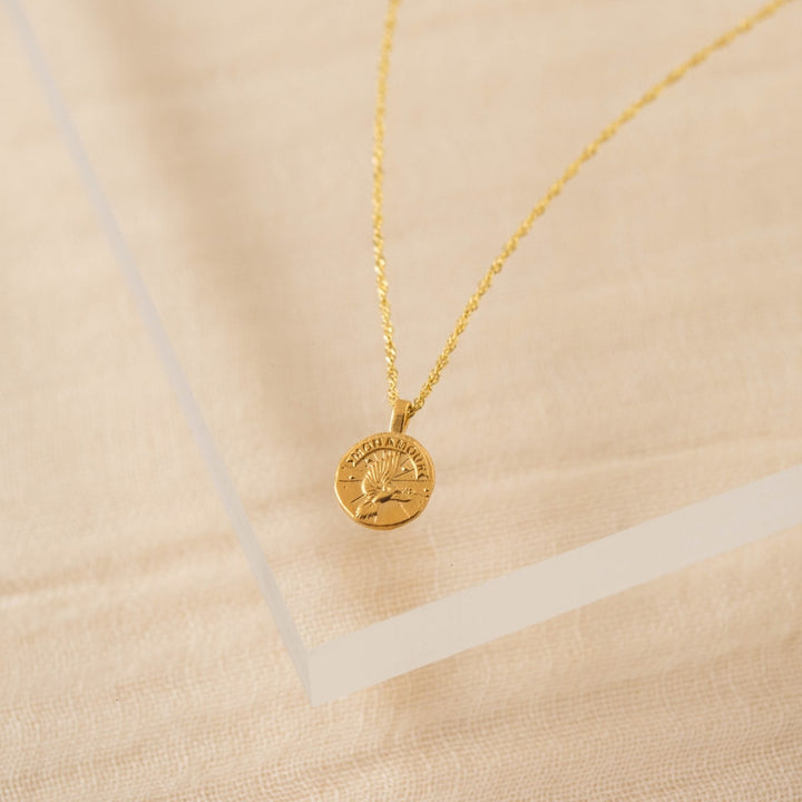 Dove Coin Necklace - Gold