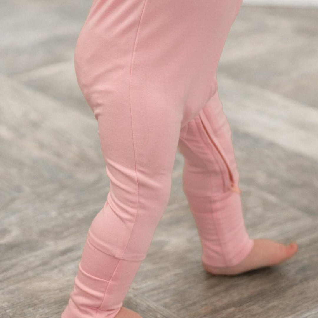 Convertible Romper - Pink Icing Ribbed