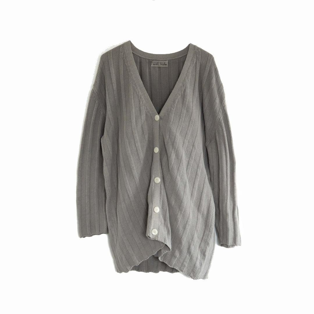 Wide Rib Cardigan - Suede